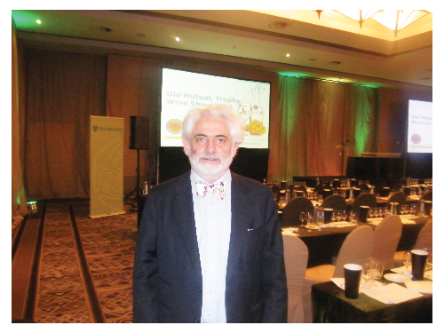 Wine connoisseur Michael Fridjhon at the Old Mutual Trophy Wine Show held in Windhoek. (Photograph by Hilma Hashange).
