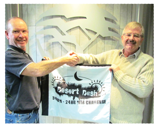 From left to right: Aiden de Lange, main organiser of the FNB Desert Dash and Dixon Norval, head of Strategic Marketing and Communications at FNB. (Photograph contributed)