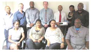 The SME team and their leader Robert Eiman with Dixon Norval, FNB Head of Strategic Marketing and FNB CEO Ian Leyenaar.