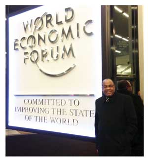 Johannes !Gawaxab at the World Economic Forum that took place in Davos, Switzerland.