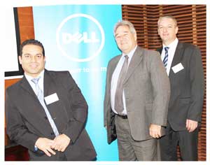 From the left are Bradford McKenzie, Dell’s Services Sales Director for Southern and Central Africa, Erasmus Jacobs, Dell’s Enterprise Solutions Manager for Southern and Central Africa, and John Reynolds, Dell’s Services Director for Europe, Middle East Africa.