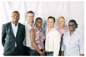The office bearers of the Namibian Institute of Town and Regional Planners are, from the left, Browny Mutrifa, Jacques Korrubel, Ritta Khiba, Edwin Thornley, (President), Hennie Fourie and Petrine Moongela.