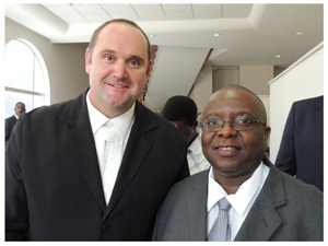 Newly elected President of the Law Society, Alwyn Harmse (left), with Judge President Justice Petrus Damaseb, at the High Court Legal Year opening. (Photograph by Retha Steinmann)