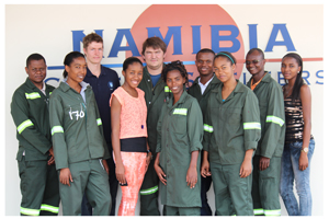 Tsumeb-based Dundee Precious Metals has awarded more than N$1 million in bursaries since 2011 for students in the metals extraction industry. These students have to work as interns at the Tsumeb smelter as part of their bursary obligations. From left are current and new bursary holders J Uiseb, K Shitemba, S Menne, P Gawanas, J Beyleveld, K Mutumbulwa, E Sipunga, K Kariko, F Shimhanda and H Renatu. Bursary holders not available for the picture are S Malakia, K Nambahu, Alexander Schröder, Matias Eggert, Christoffel van Vuuren, Emaaliza Shaningwa and Warren Shikewa.