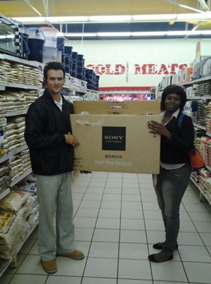 Alexia Haradoes was the lucky winner of a Sony Bravia TV that she won from Shoprite U Save in Walvis Bay.