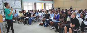 Lizette Ferris of Utani Childline-Lifeline talked to the Windhoek and Otjiwarongo learners about self-esteem and their hopes for the future. Her presentation and discussion formed part of the recent Interact Conference for high school learners.