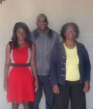 Left to right, Mrs Mwangerua Sinengela, Rehabilitation Instructor, Mr Daniel Trum, National Coordinator and Mrs Hileni Engala, Rehabilitation Instructor from the Namibian Federation of the Visually Impaired (NFVI). They make sure their students are well cared for when they come for their four-month training and rehabilitation. (Photograph by Mandisa Rasmeni)