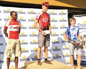 The overall men winner’s (from left to right). Xavier Papo (second), Martin Freyer (first) and Herbert Peters (third).