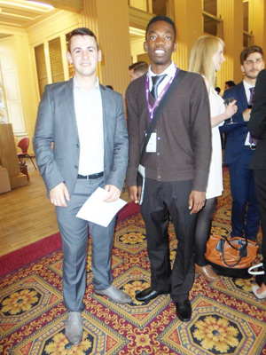 Elao Martin (right) and Scott Lamond, a member of the Scottish Youth Parliament, at the 33Fifty reception.