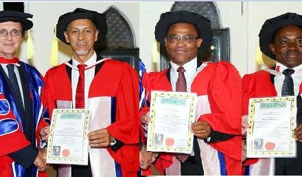 Three exemplary Namibian businessmen receive Doctorandus (Honoris Causa) in Business Administration