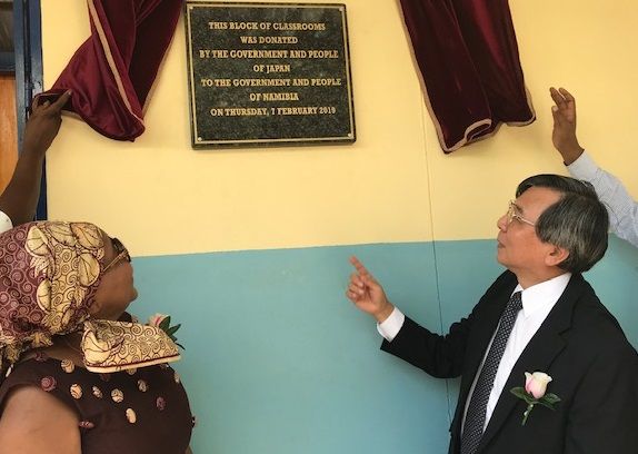 Platoon system comes to an end at Groot Aub Primary with four new classrooms from Japan’s government