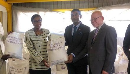 Indian High Commission hands over 1000 MT of rice