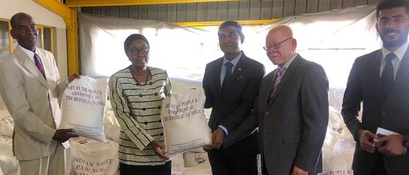 Indian High Commission hands over 1000 MT of rice