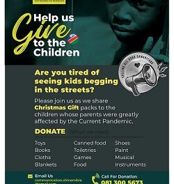 ChiNamibia pleads for donations to assist vulnerable children as the festive season draws closer