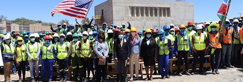 U.S Embassy’s new head office takes shape  – ‘Topping out’ ceremony held