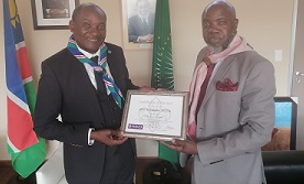 Pohamba Shifeta conferred as patron of Namibian Scouts Association