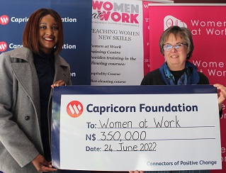 Women at Work receives much needed financial help from Capricorn Foundation