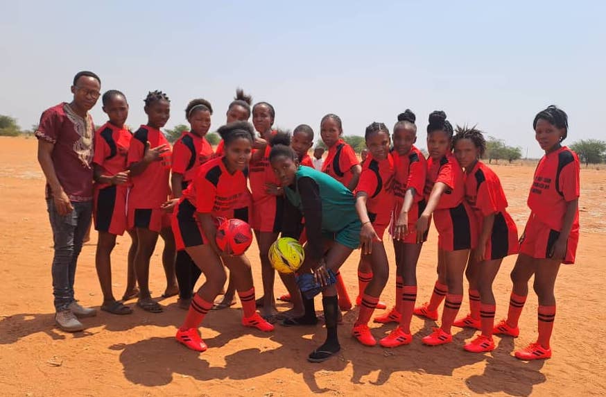 San Girls Soccer team receive equipment and training