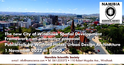 Public talk on viable alternative solution for the future spatial development of Windhoek set for November