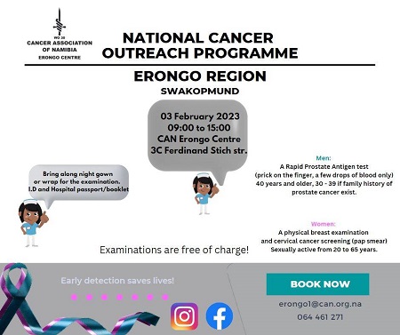 Cancer Association to host clinics in the Erongo region